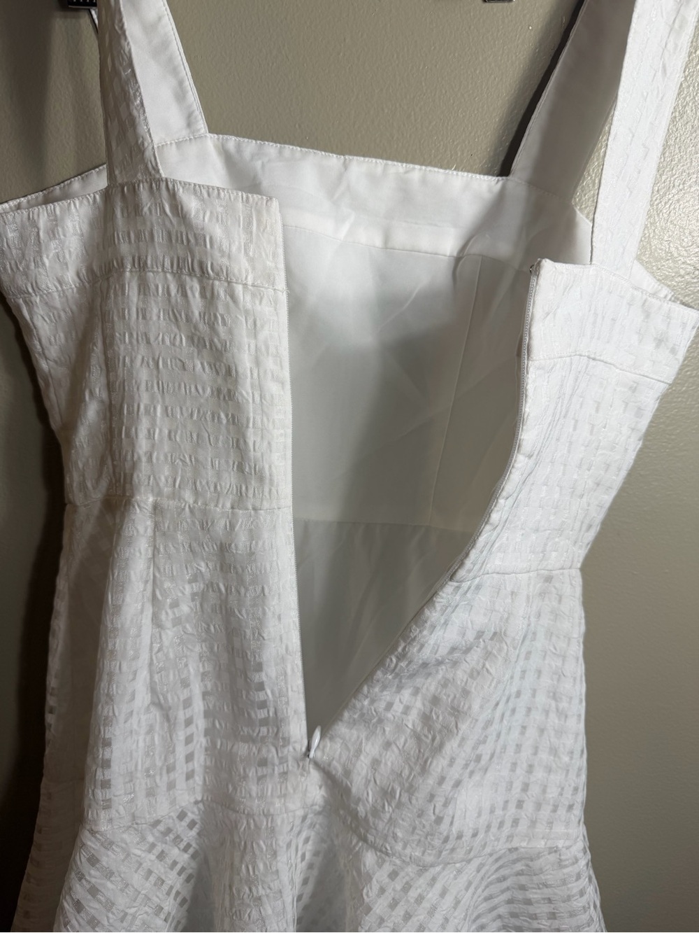 Amanda Uprichard White Textured Fit Flare Mini Dress Size P - Picture 5 of 8